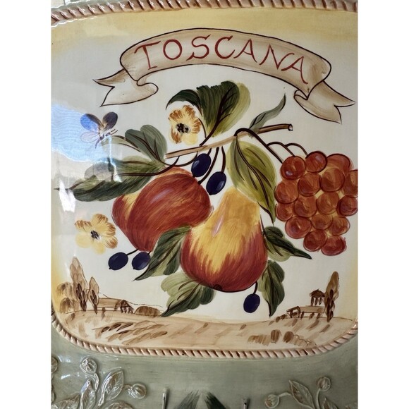 Certified International Toscana Pamela Gladding Square Platter Tray 14” - Picture 2 of 6
